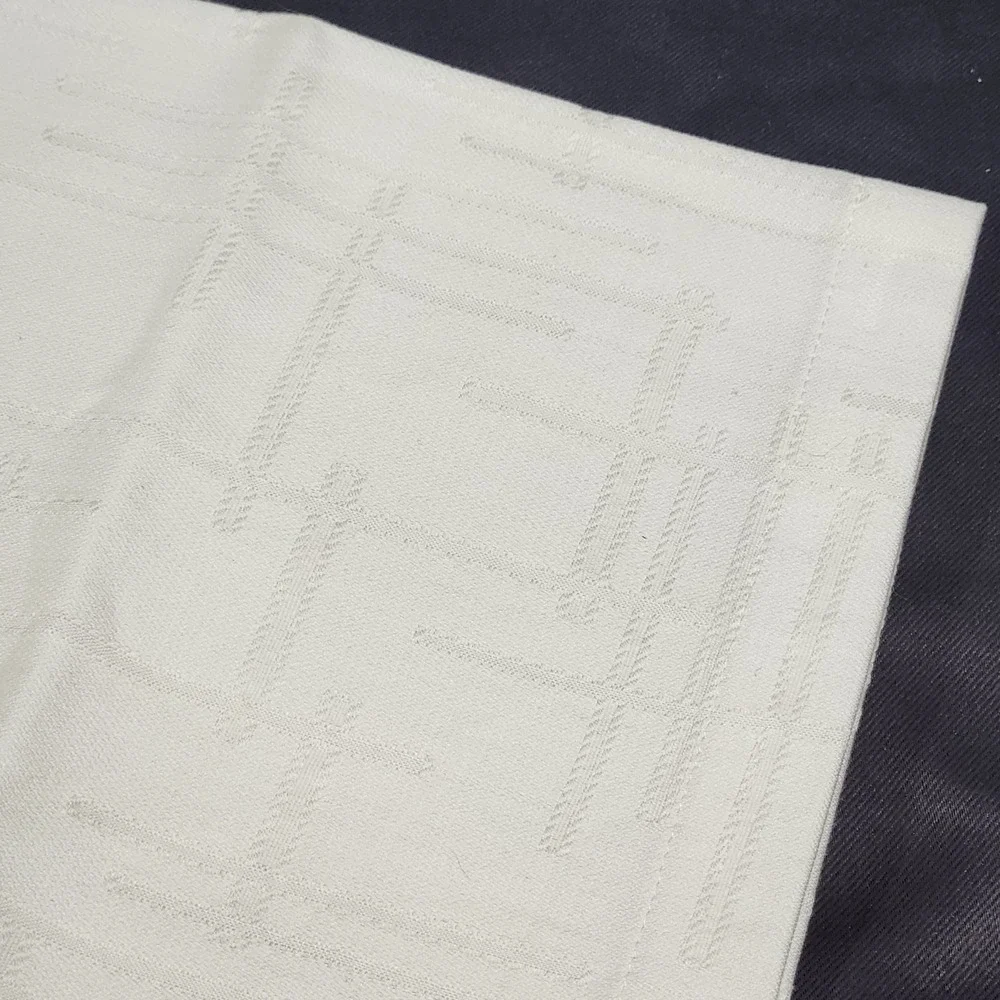 Vintage Waterford Cream Ivory Cotton Damask Table Napkins Set of 6 Square 20.5in